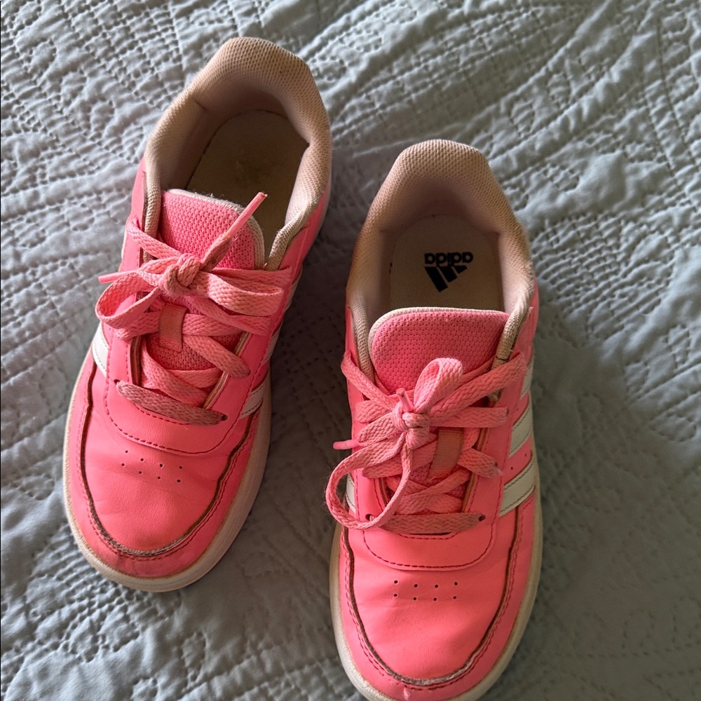 adidas Kids Neon Pink & White Sport Sneakers